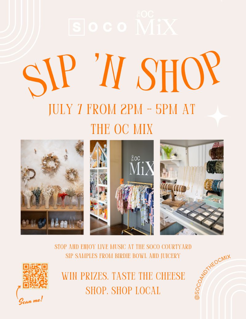 Sip ‘N Shop at SOCO – RSVP Today!